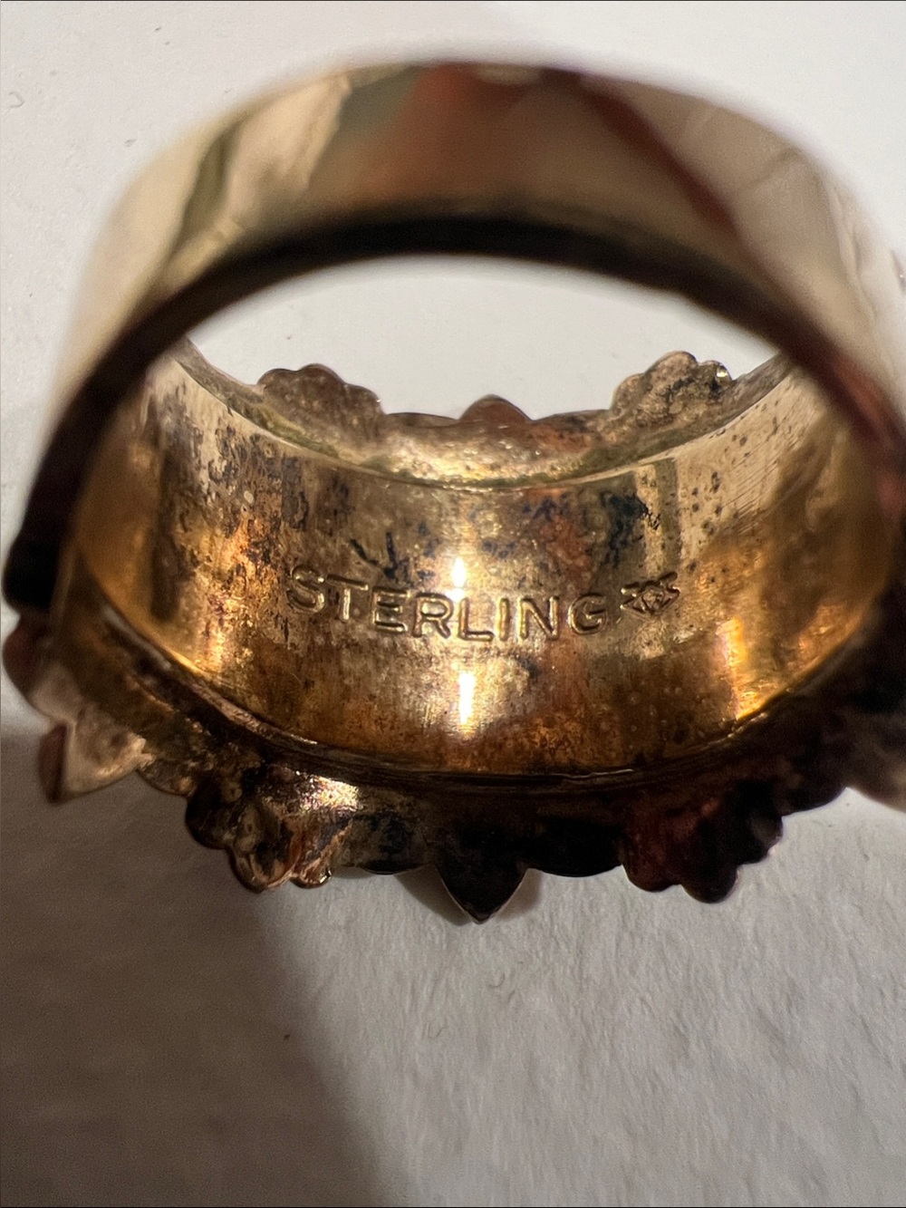 Vintage Gold Plated Sterling Silver Floral Ring - Picture 2 of 2